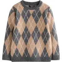 Next Jersey beige oscuro / gris oscuro / blanco