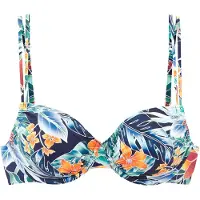 Sunseeker Top de bikini azul / marino / verde / naranja