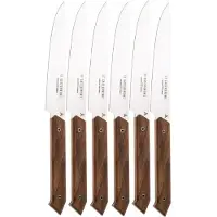 Laguiole En Aubrac Gastronome walnoothout, set de 6 cuchillos para carne