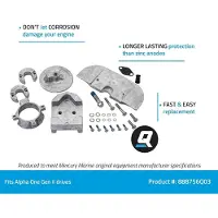 Quicksilver Juego De ánodos Para Alpha One Gen Ii Aluminio