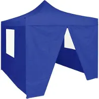 Syfax Carpa plegable profesional con 4 paredes acero azul 2x2 m