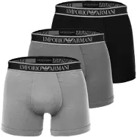 Emporio Armani para hombre. EM000261_AF20669 Set 3 Bóxers Confot negro, gris (M), Homewear, Algodón, outlet 2026.