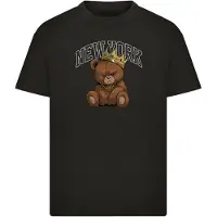 Mister tee Camiseta 'NY Crowned Bear' umbra / marrón oscuro / negro / blanco