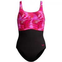 Speedo - Women's Print Contour Eclipse One Piece - Traje de baño size 36, negro