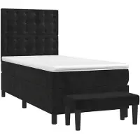 vidaXL Cama con somier y colchón , color , 90x200 cm, tapizada en terciopelo
