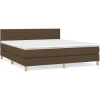 vidaXL Cama con somier y colchón de la marca , color marrón oscuro, dimensiones 160x200 cm, tapizada en tela