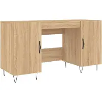 Syfax Escritorio de roble Sonoma, 140x50x75 cm, fabricado en material de madera