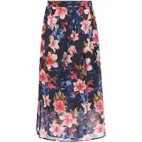 Usha Falda navy / oliva / magenta / blanco