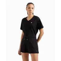 EA7 para mujer. 7W000079_AF13135 Pantalón corto Felpa negro (S), Casual, Deportivo, Algodón, Multideporte, outlet 2026.