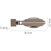 Pure Aplique de pared LED Oculis, color bronce, 30 cm, hierro, 2 luces