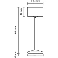 Sigor Lámpara de mesa LED recargable Veluna, negro, altura 25 cm IP44 atenuable CCT
