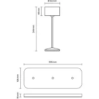 Sigor Lámpara de mesa LED recargable Veluna, beige, juego de 3, 25 cm, IP44