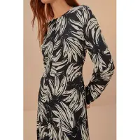 Farm Rio Bossa Banana Black Midi Dress Talla: XL | Vestidos Midi Outlet | Mujer | Negro