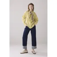 Summum Woman Blouse Bow Tie Printed Stripe Mimosa Yellow Talla: 36 | Manga Larga Outlet | Mujer | Amarillo
