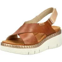 Pikolinos para mujer. W0K-0606C1 Sandalias con cuña de piel Gomera marrón (37), 3 a 5cm, Velcro, Casual, outlet 2026.