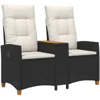 vidaXL Banco Liege con mesa, para 2 personas, 126 x 65 x 112 cm, tejido de polirratán