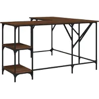 Syfax Escritorio madera de ingeniería roble marrón 139x139x75 cm