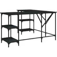 Syfax Escritorio madera de ingeniería negro 139x139x75 cm