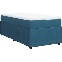 Syfax Cama box spring con colchón terciopelo azul oscuro 80x200 cm