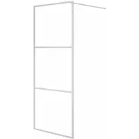 Syfax Mampara de ducha vidrio ESG transparente plateado 80x195 cm