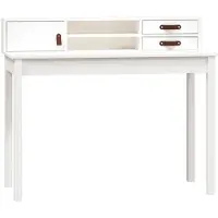 Syfax Escritorio de madera maciza de pino blanco 110x50x93 cm