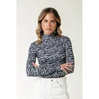 Colourful Rebel Neyo Zebra Peached Turtleneck Top Black/white Talla: XXS | Manga Larga Outlet | Mujer | Naranja
