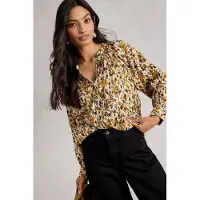 White Stuff Ari Metallic Top Chartreuse Multi Talla: 10 | Manga Larga Outlet | Mujer | Verde