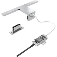 B.K. Licht Lámpara de espejo LED Mira, 30 cm de ancho, cromada, metal, 4000 K