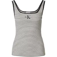 Calvin Klein Striped Monologo Tank Top Black Stripe Talla: XL | Camisetas de Tirantes Outlet | Mujer | Negro