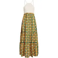 O'Neill Vestido de verano beige / verde / verde oscuro / naranja