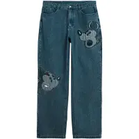 Desigual , Pantalón vaquero patch disney, Algodon, Azul, 34