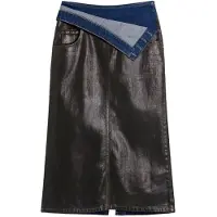 Desigual , Falda midi Masha Popova, Mujer, Algodon, Azul, XS