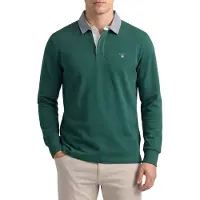 Gant para hombre. 2004082 Polo de cambray verde (4XL), Casual, Algodón, Manga larga, outlet 2026.