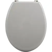 MSV Tapa de inodoro WC, núcleo de madera MDF, color "gris", bisagras de acero inoxidable, alta calidad y gran estabilidad