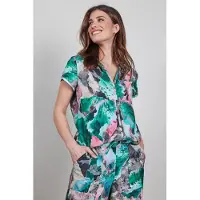 DIDI Blouse Harper Short Sleeve In Light Grey With Dreamscape Pri Talla: 34 | Monos Outlet | Mujer | Gris