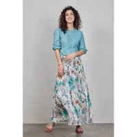 DIDI Smocked Skirt Magic In Offwhite With Palm Festival Print Talla: 48 | Faldas Maxi Outlet | Mujer | Blanco