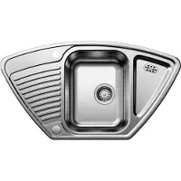 BLANCO 526338: Fregadero tipo 9 E, acero inoxidable con acabado natural e incluye sistema de desagüe con mando. / Fregadero de acero inoxidable