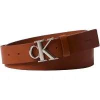 Calvin Klein Cinturón 'Smooth Monogram Buckle' cognac