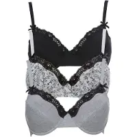 Bonprix Sujetador crema / gris claro / negro