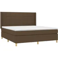 Syfax Cama con somier y colchón, color marrón oscuro, 160x200 cm, tapizada en tela