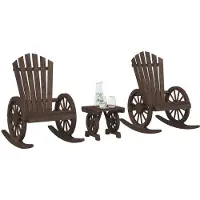 Syfax Juego de muebles de jardín 3 piezas madera maciza de abeto