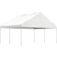 Syfax Cenador con techo polietileno blanco 4,46x5,88x3,75 m