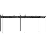 Syfax Pérgola con cubierta retráctil gris antracita 589x292x230 cm