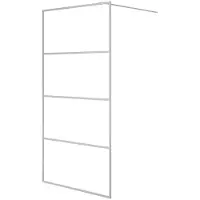 Syfax Mampara de ducha vidrio ESG transparente plateado 100x195 cm
