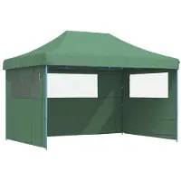 Syfax Tienda de fiesta plegable Pop-Up con 3 paredes laterales verde