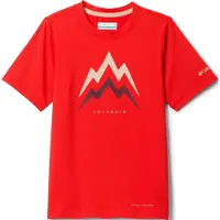 Columbia - Kid's Tech Trail Utility S/S Graphic Crew - Camiseta funcional size XXS, rojo