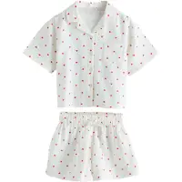 Next Pijama 'Valentine' rojo / blanco cáscara de huevo