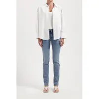 MUD Jeans Faye Low Slim Steel Blue Talla: W26L32 | Vaqueros Pitillo Outlet | Mujer | Azul