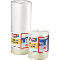 TESA Film protector Pro Easy Cover Universal, 2600 mm, L-17 m, transparente, con cinta adhesiva, para pintar y cubrir suelos