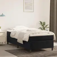 Prolenta Maison Exclusive: Base de cama con somier y colchón, color , 80 x 200 cm, tapizada en terciopelo